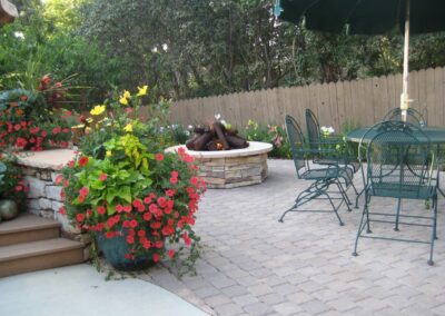 Fire Pit | Pavers | Flowers