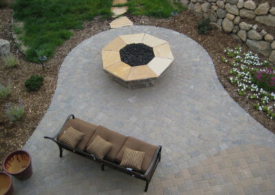 Octagonal Fire Pit Paver Patio